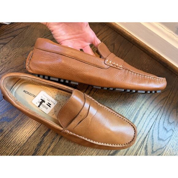 Nordstrom Mens Shop Brown Leather Driving Moccasins Slip Ons Size Mens 12 US main image 10